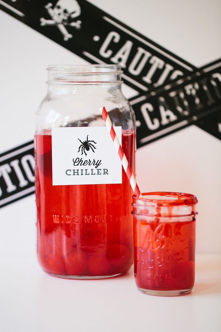 Make a big batch of this Cherry Chiller Halloween punch for the kids at your Halloween party | The Tomkat Studio
