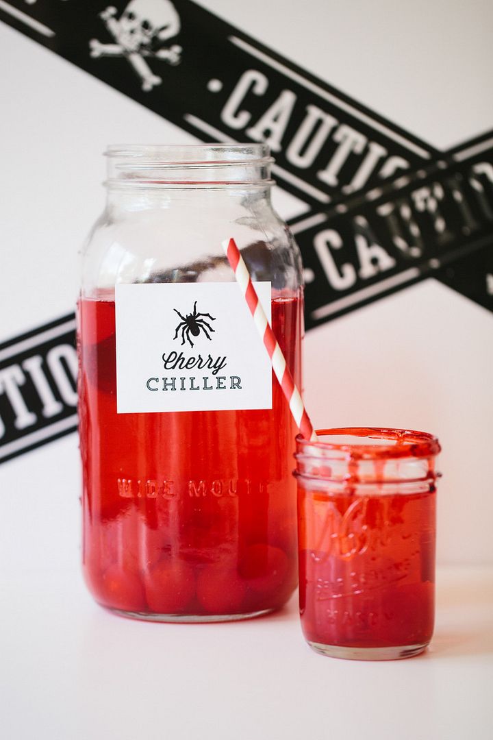 Make a big batch of this Cherry Chiller Halloween punch for the kids at your Halloween party | The Tomkat Studio