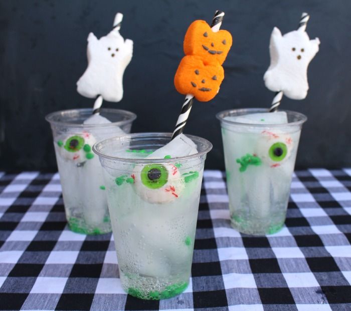 This easy Halloween drink with Peeps straw is a sure hit with the kids | A Girl and a Glue Gun