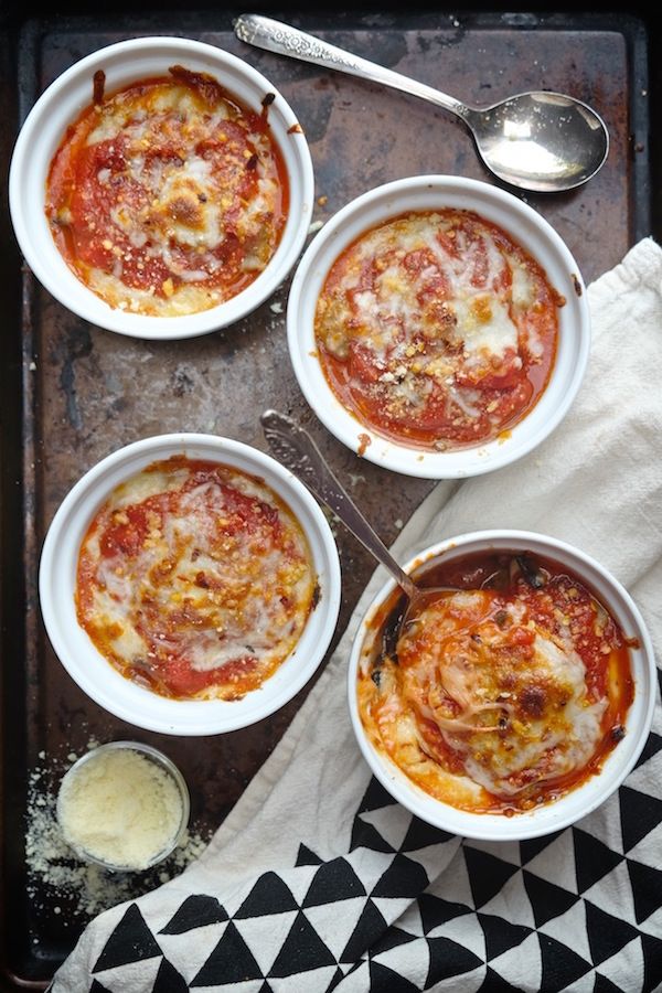 Ooey-gooey, delish sausage and mushroom pizza bowls, a truly 30 minute dinner recipe | Shutterbean