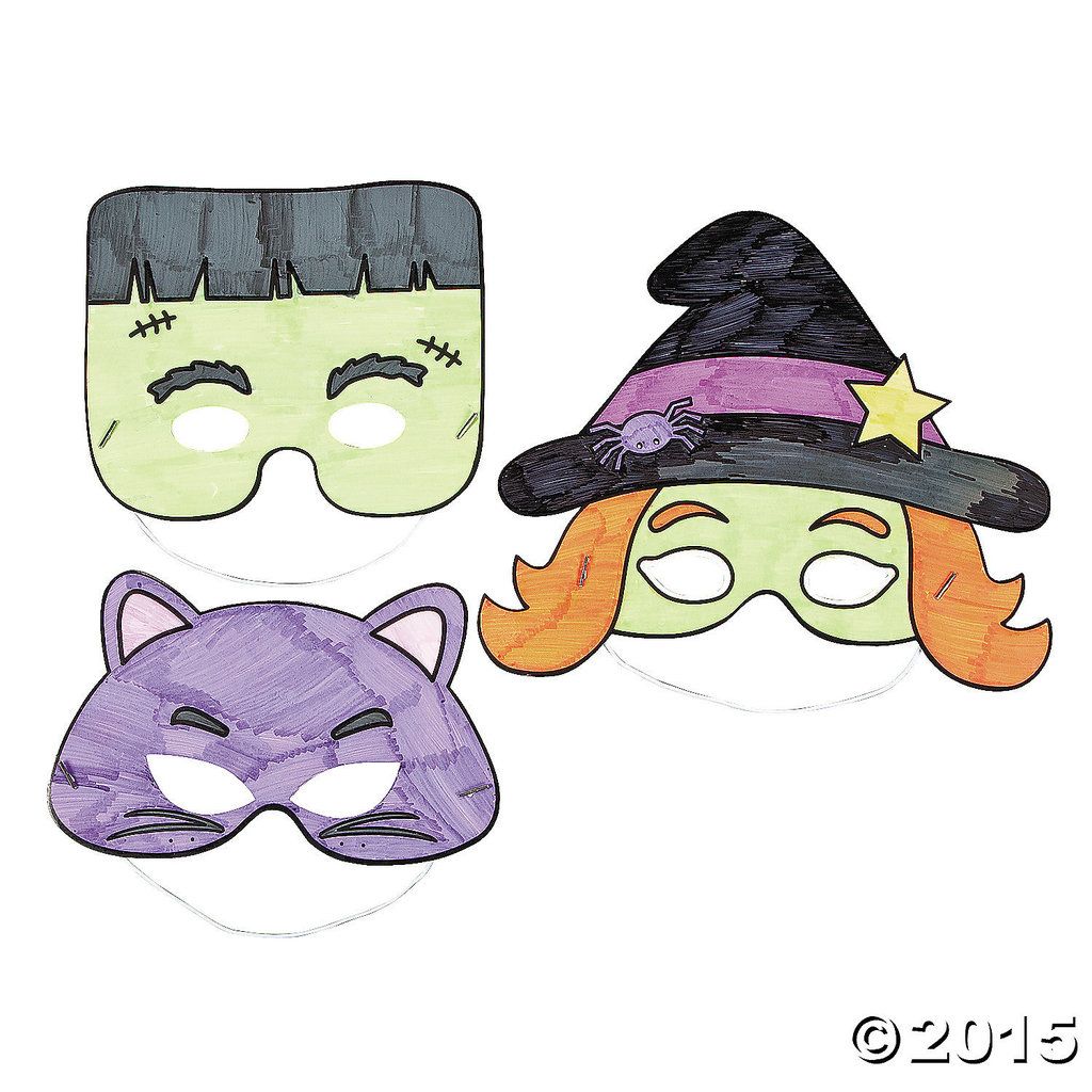 Non-candy Halloween treats: Coloring Halloween masks from Oriental Trading