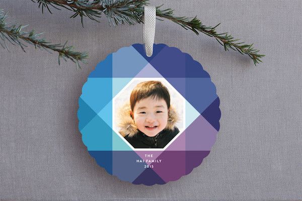 Love this gorgeous, modern holiday ornament card by Up Up Creative at Minted