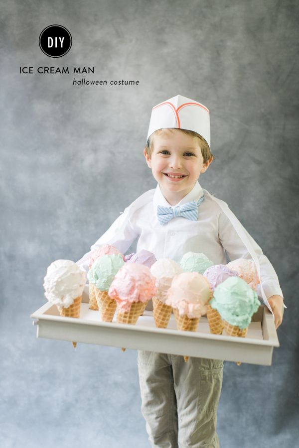 Creative last-minute Halloween costumes for kids: Ice cream man costume ideas from Style Me Pretty
