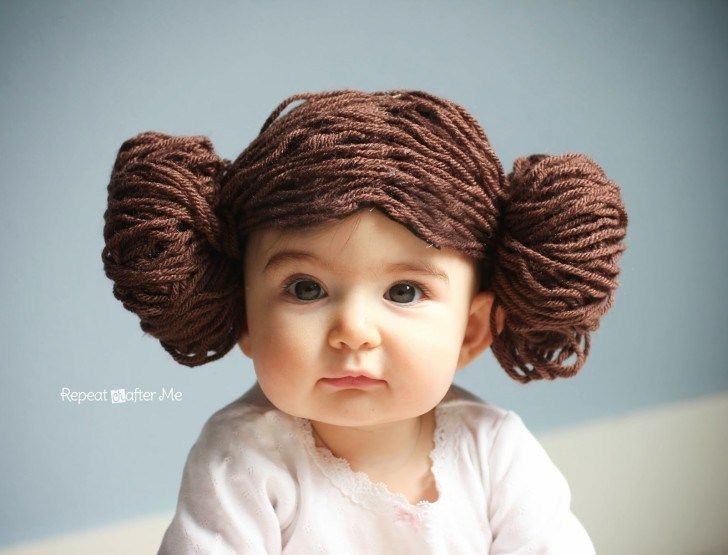 DIY Star Wars costumes for kids: Princess Leia yarn hair tutorial at Repeat Crafter Me