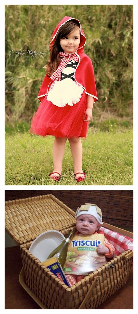 Sibling Halloween costumes: Little Red Riding Hood and a Picnic Basket!| via Lover Dovers Clothing, Costume Pop