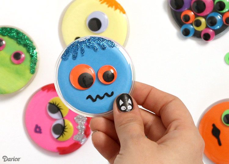 Non-candy Halloween treats: Monster buttons on Darice craft site