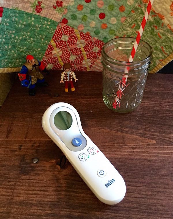 First line of defense with sick kids: the Braun No touch + forehead thermometer. 