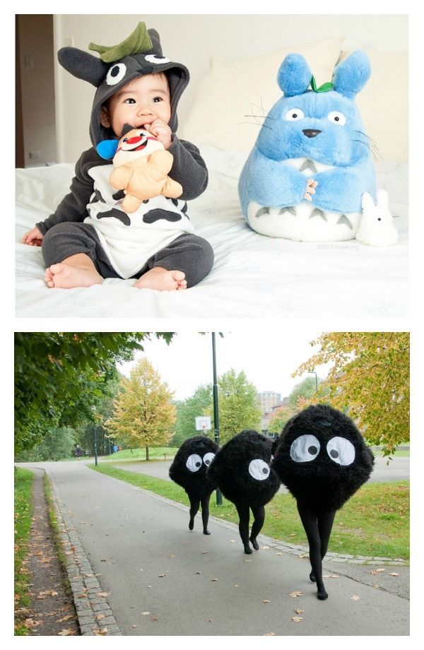 Halloween sibling costume ideas: DIY Totoro and Soot Sprites | via You and Mie, Deviant Art