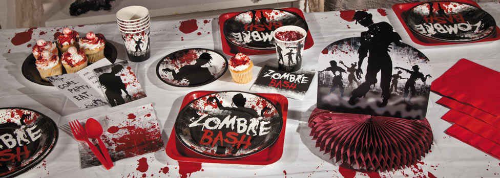 Zombie Party ideas: paper party goods from Oriental Trading