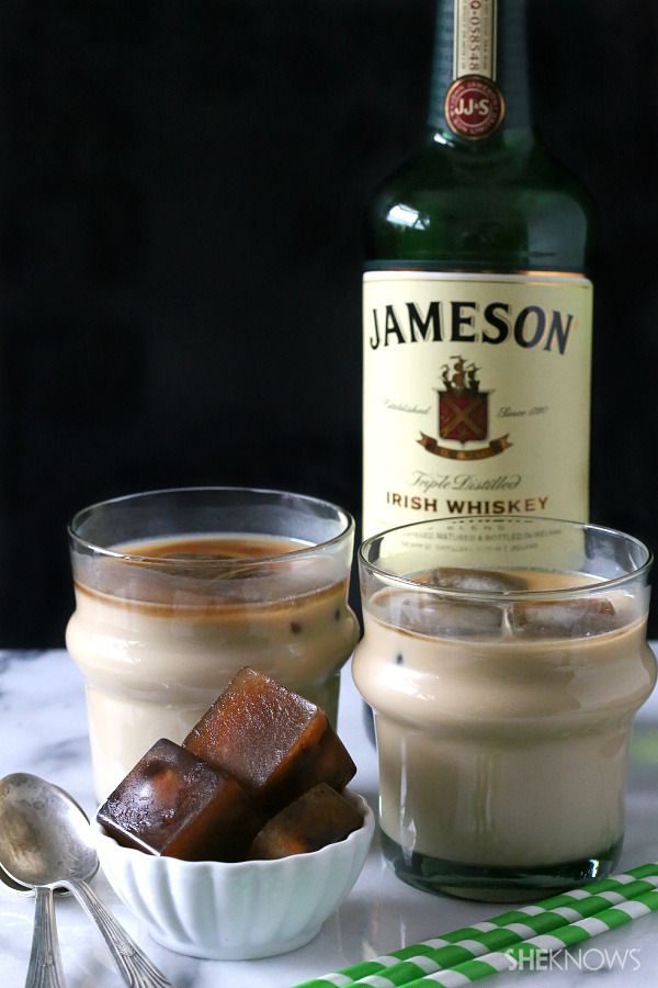 The classic coffee cocktail, Irish Coffee, made with coffee ice cubes. Genius. | SheKnows