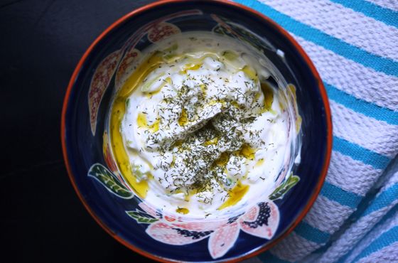 Greek-Style Cucumber Yogurt Dip for school lunch that kids can make themselves | Stacie Billis, One Hungry Mama