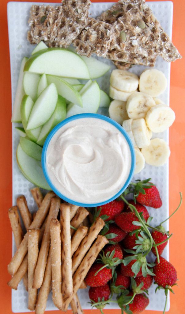 Peanut Butter Dip is a super tasty snack or even school lunch treat (that you can also make with allergen-friendly SunButter) | Weelicious