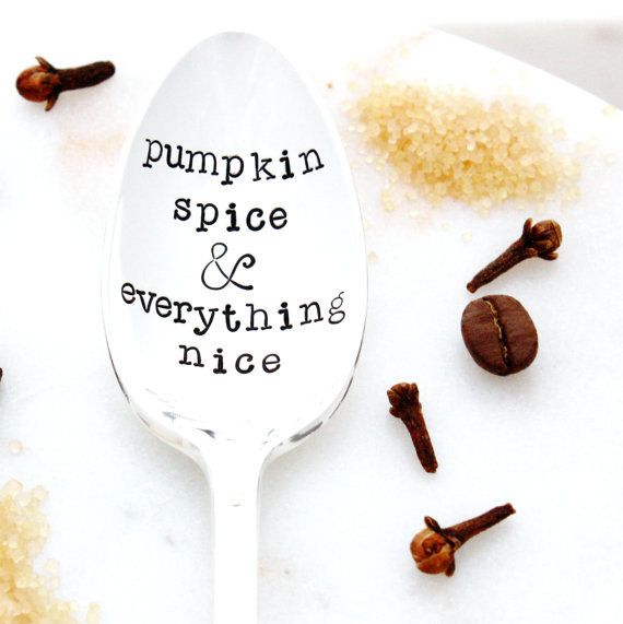 This 'Pumpkin Spice and Everything Nice' coffee or tea spoon makes a great gift for right now | Milk & Honey Luxuries on Etsy