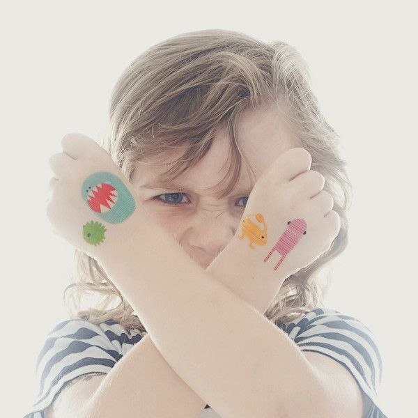 Healthy school birthday treats: Pair cute monster snacks with Tattly's cool monster tattoos