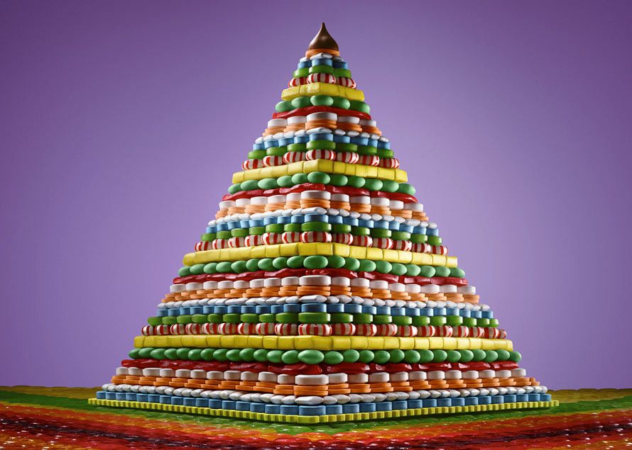 Pits and Pyramids built out of food by photographer Sam Kaplan
