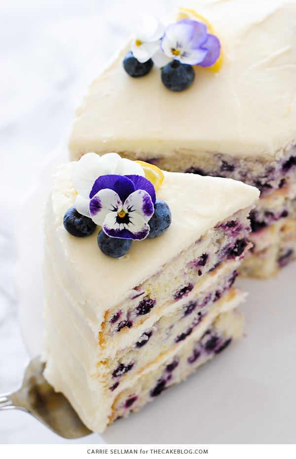 We'd turn this sophisticated, but fairly simple Lemon Blueberry Cake at The Cake Blog into a gender reveal cake. Get the how to! 