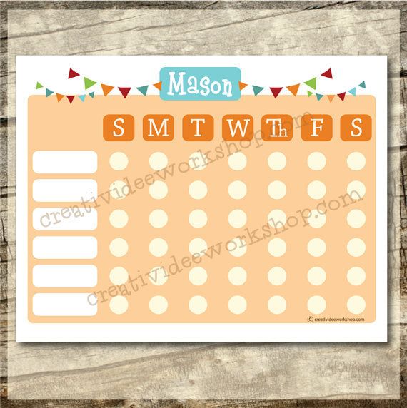 Personalized printable chore chart for kids from Creatividee Workshop on Etsy