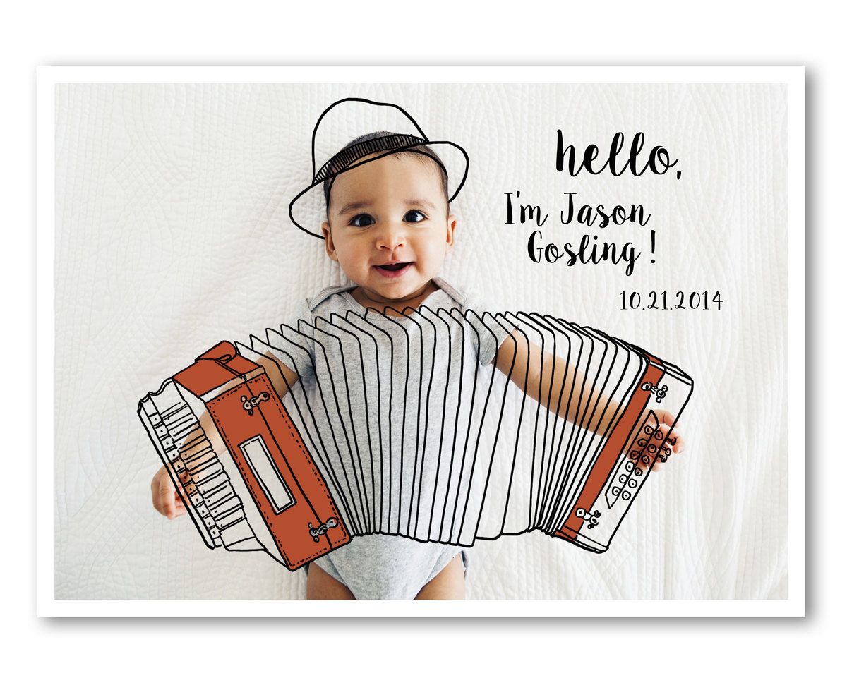 Cutest birth announcements! Todd Borka  custom illustrates your baby pictures for original digital announcements