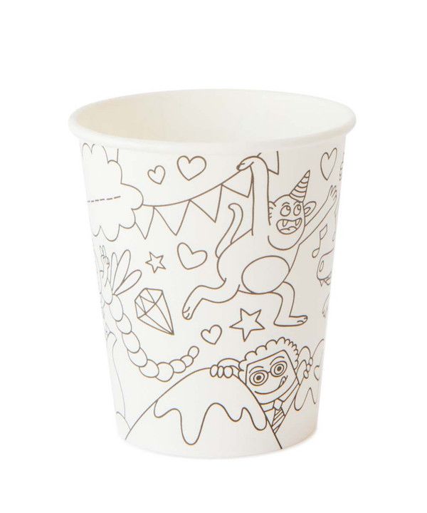 Fun coloring cups = party activity and party supply in one.