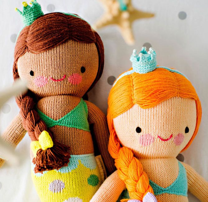 Cuddle & Kind mermaid handknit dolls