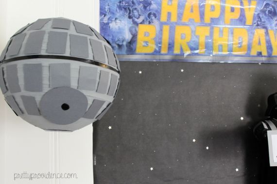Pretty Providence's Death Star decor for a Star Wars Birthday Party