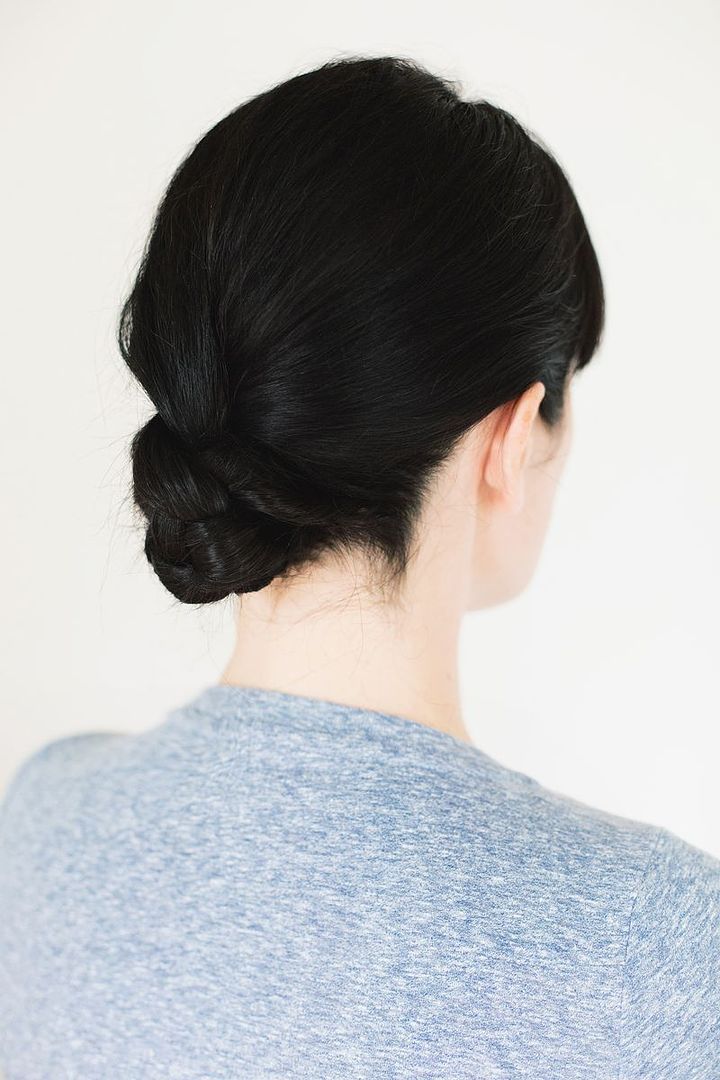 Try this easy hair tutorial from A Beautiful Mess: A five-minute braided bun