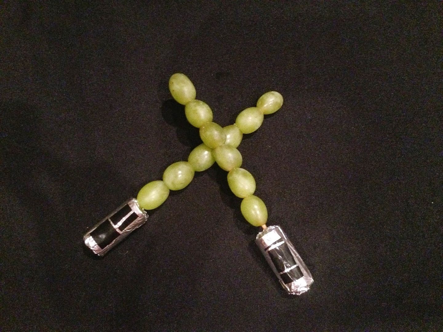 DIY: How to make lightsaber grape skewers for a Star Wars party from Bridgey Widgey