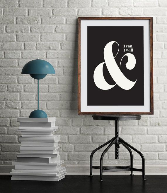 For typography lovers: I Can and I Will inspirational quote art print from Etsy