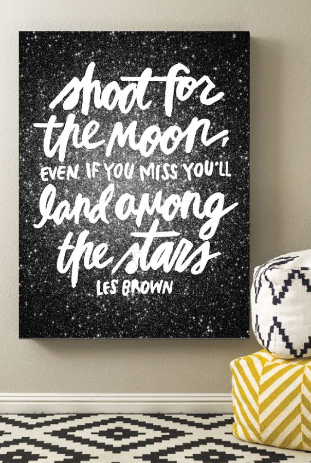 Free printable: Shoot For The Moon inspirational quote art print from Caravan Shoppe