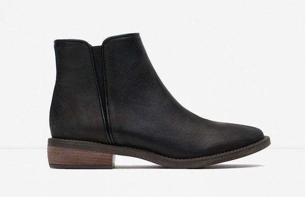 best fall ankle boots: flat leather ankle boots from Zara