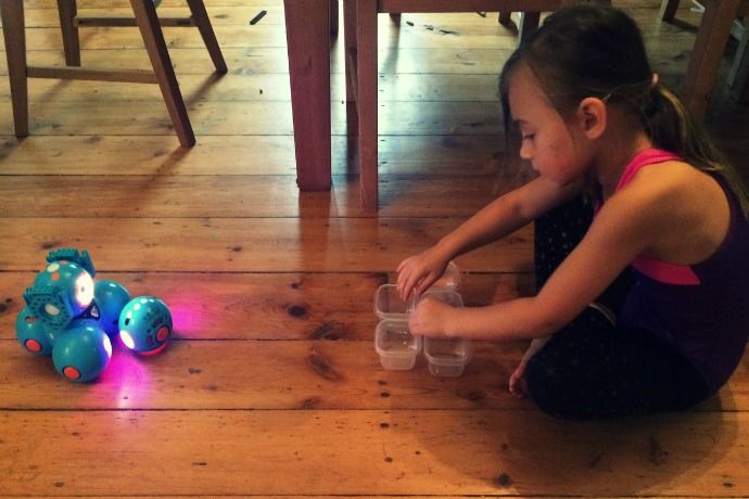 Coding projects for Dot and Dash robots created by kids: Bowling by Bridget, 5-years old