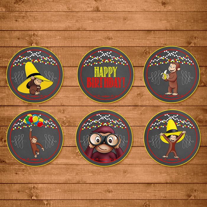 Curious George Birthday party printables by Nine Lives Not Enough on Etsy