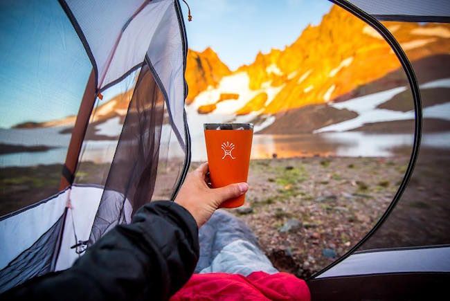 Amazing Father's Day gifts for dads who love camping: We think dads will love this Hyrdoflask True Pint glass for Father's Day | shot by Nate Wyeth via Instagram
