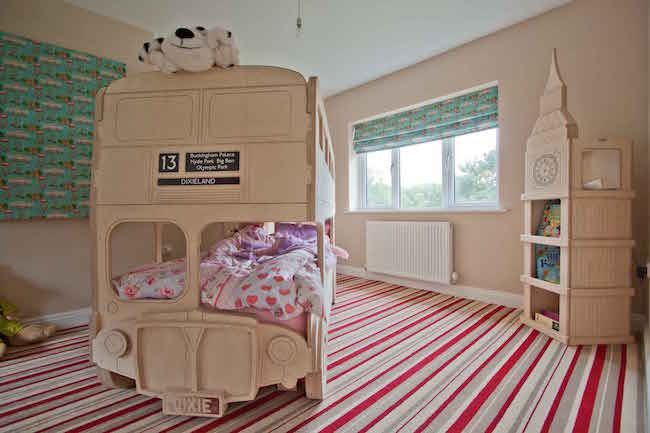 An outrageous double-decker bus bunk bed for kids. Amazing!