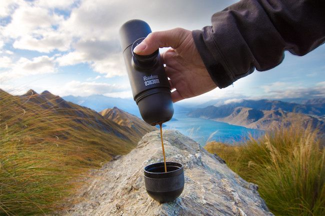 Amazing Father's Day gifts for dads who love camping: The Minipresso Espresso Maker means no need to sacrifice your morning coffee, even when there are no baristas in sight