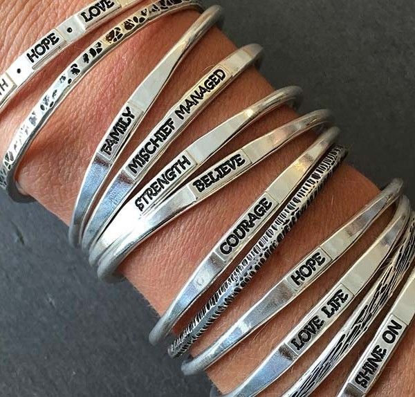 Affordable graduation jewelry gifts: Say it with a Bangle personalized bracelets by HeidijHale