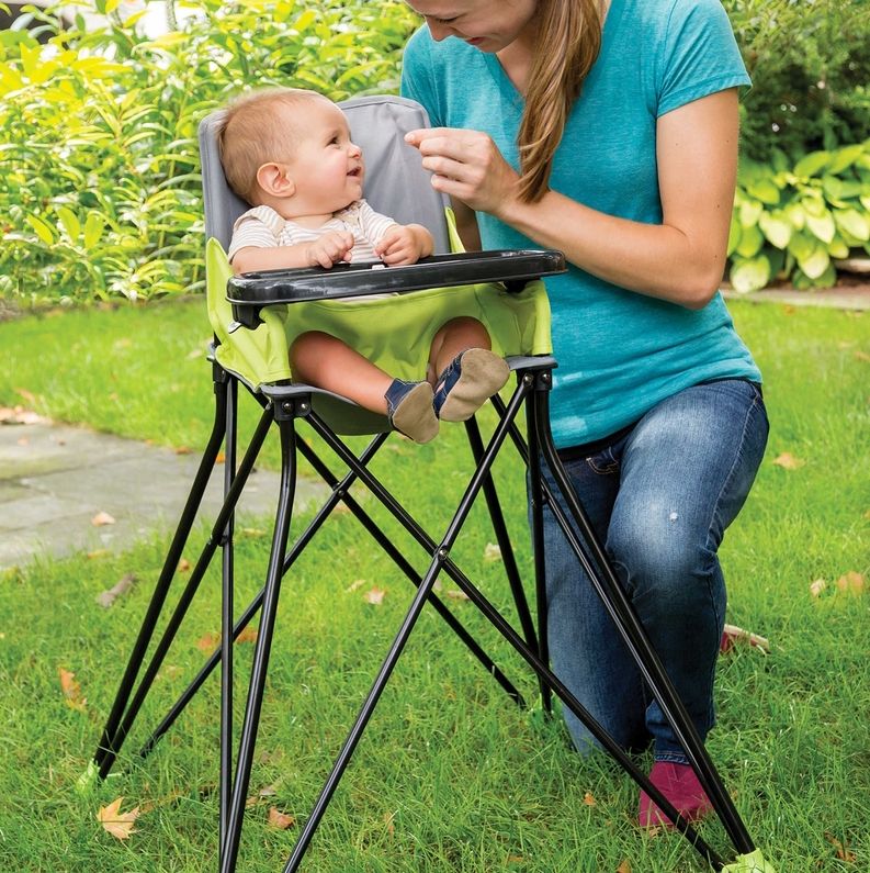 The Summer Infant portable folding high chair is a great thing to bring along when you're camping with little kids, or just traveling in general.