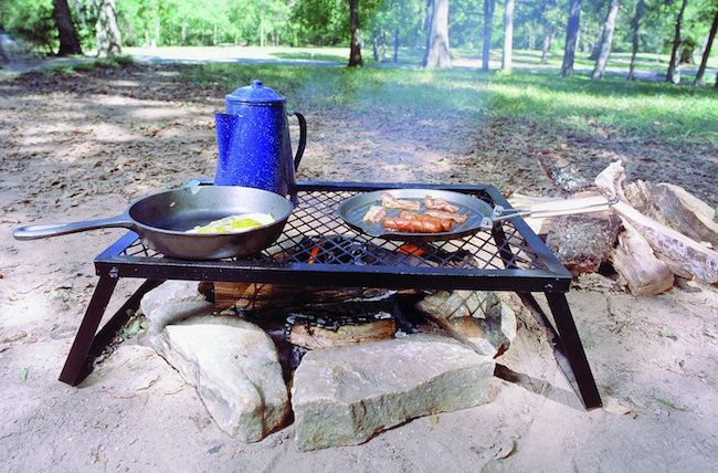 Tips to make camping with kids easy: Consider this awesome camp grill which makes mealtime a snap