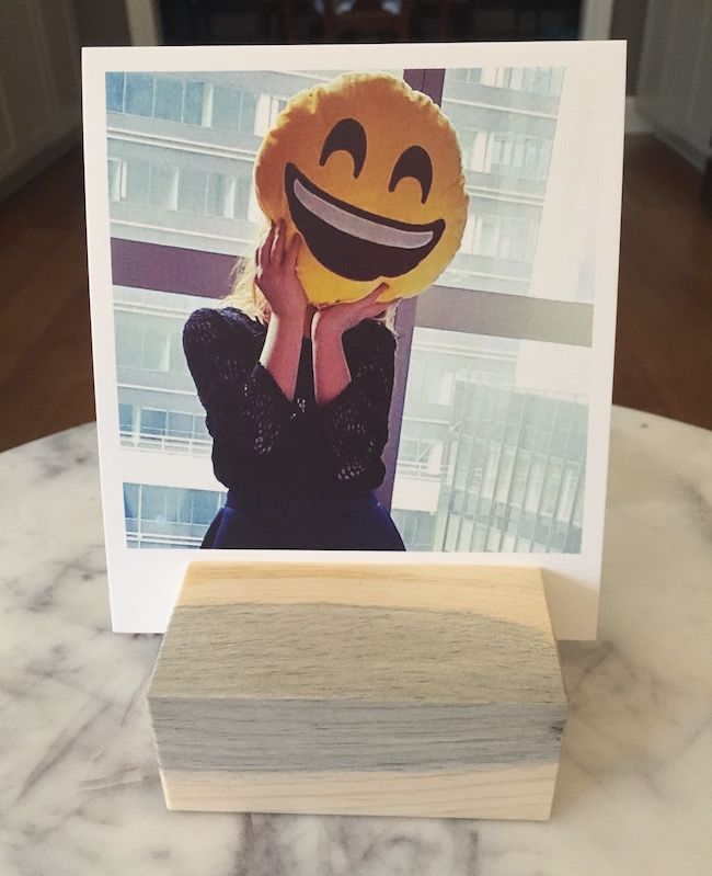 Have your kids make silly faces -- or even an emoji face -- for a fun collection of pictures for dad with this Wood Block photo frame from Artifact Uprising.