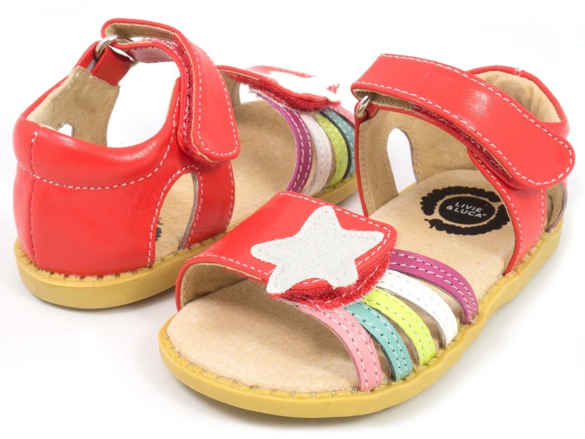 Cute spring shoes for girls: Livie and Luca Nova star and rainbow sandals