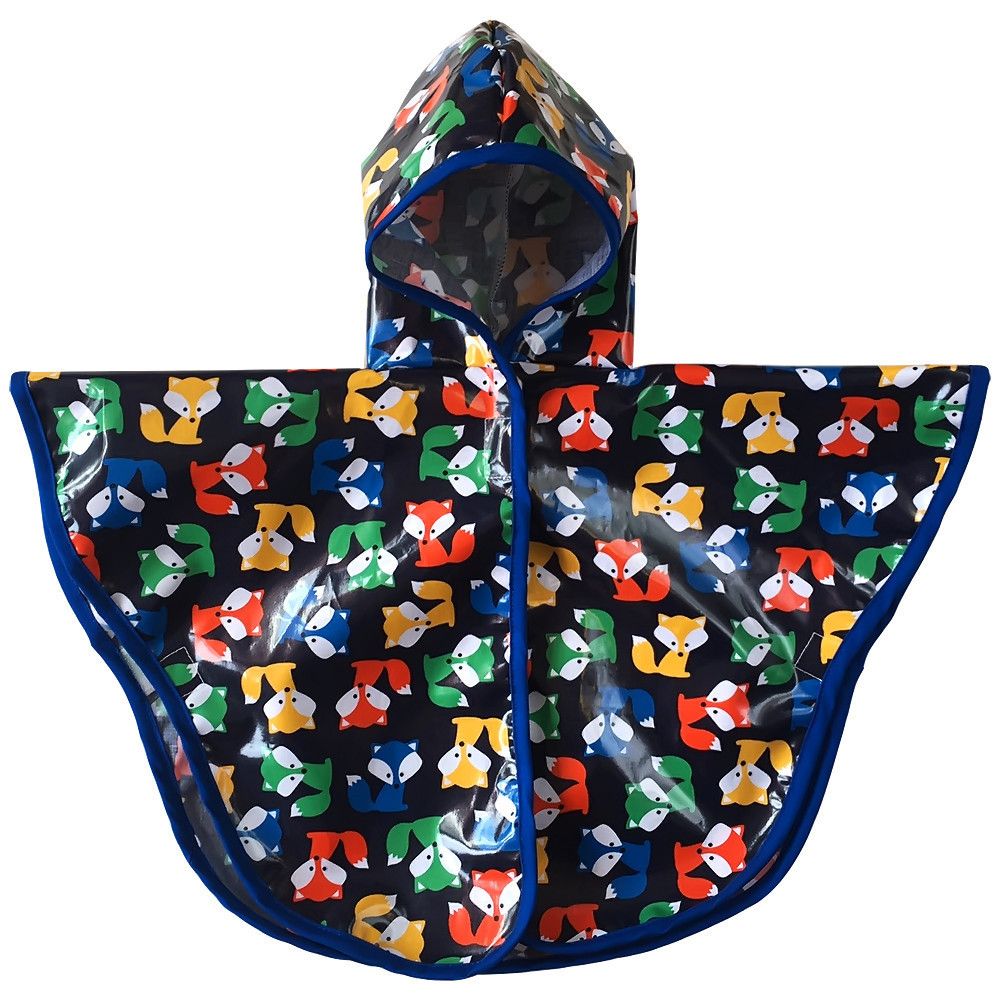 Satsuma Designs Baby Rain Ponchos in the fox pattern