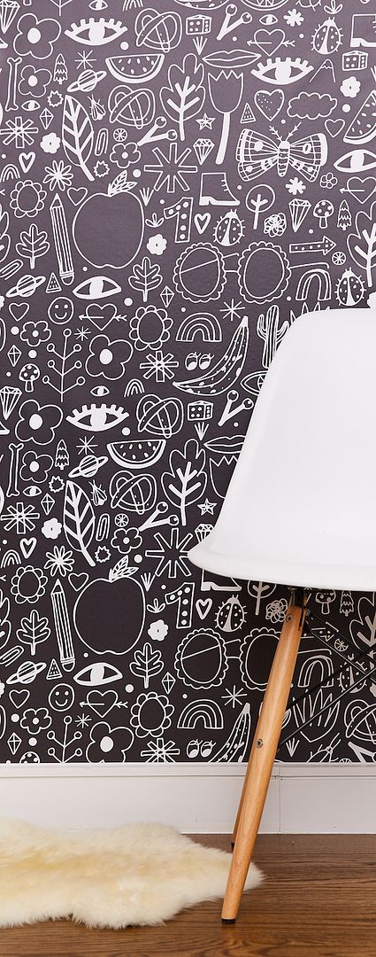 Cover your wall with doodles by NY illustrator Jordan Sondler on easy peel-and-stick wallpaper.