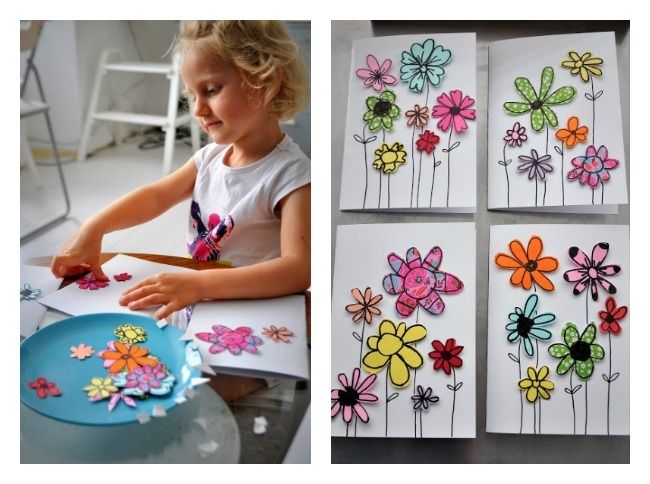 Easy handmade cut flower cards for Mother's Day | Mama is Dreaming