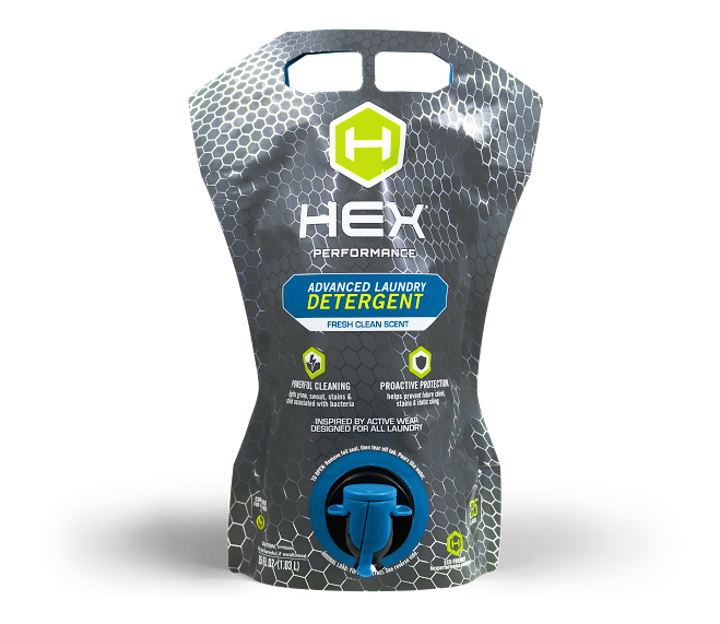 HEX Advanced Laundry detergent cleans your clothes by targeting the bacteria that make them smell.
