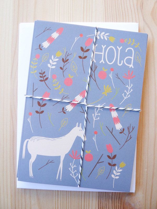 Affordable gifts for kids who love horses: greeting cards from Pai and Pear
