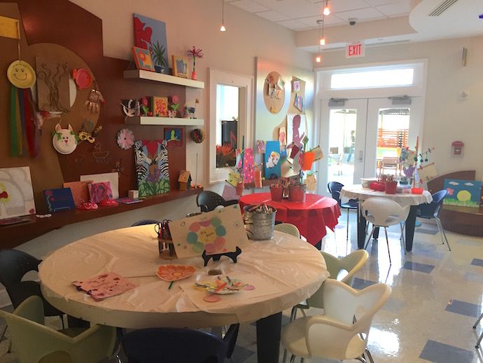 An art room at the Target House at St. Jude Children's Research Hospital.