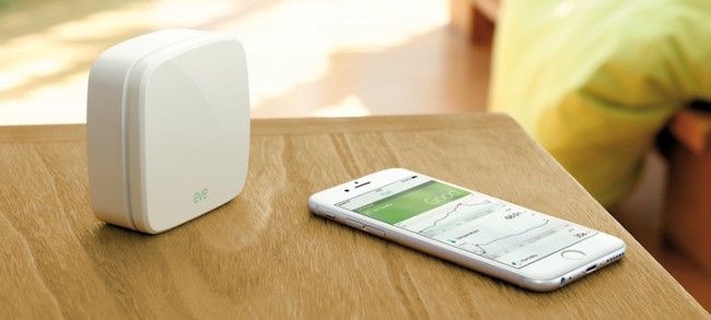 Monitor your air quality at home through your phone, with the Eve Room monitor.