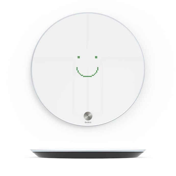 When you step on the Qardio Base smart scale, it smiles at you then records your weight to the companion app. So polite!