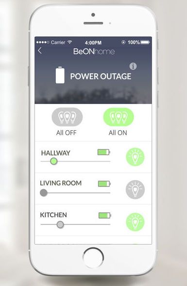 No electricity? No problem. The BeON bulbs have a 5-hour battery life to keep your home lit in power outages.