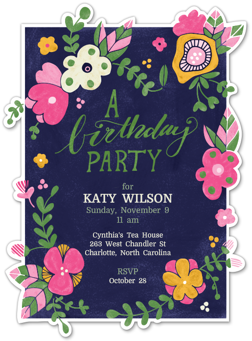 Coolest online invitations for kids parties | Floral birthday invite from Evite